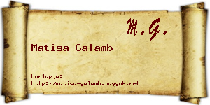 Matisa Galamb névjegykártya